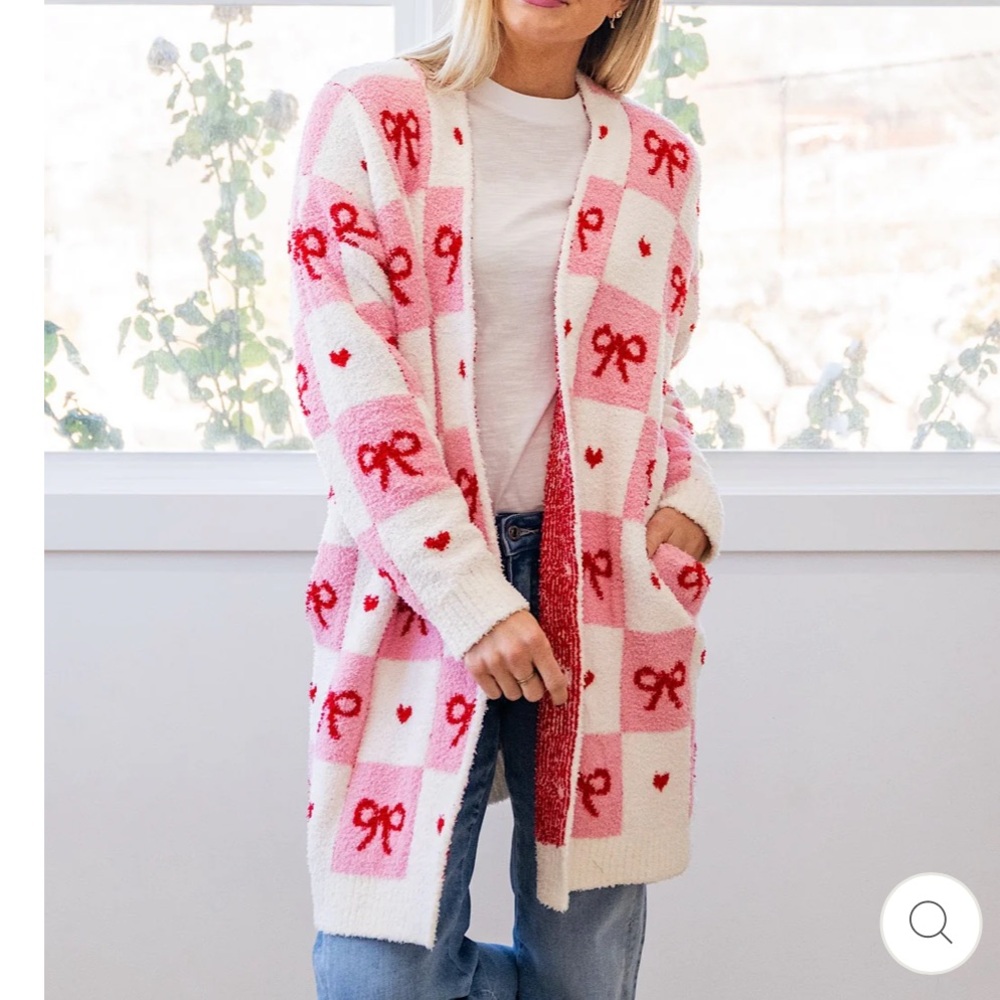 Preppy Pink Bow Cardigan super soft cloud style by blakeley